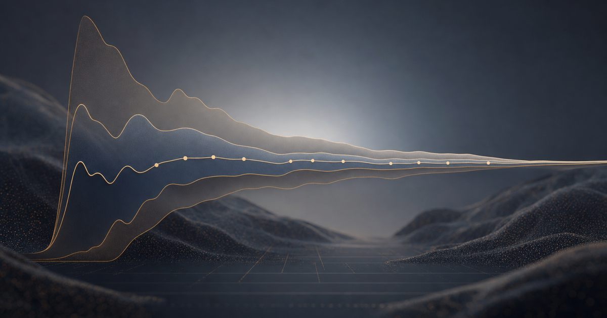 Line chart showing confidence intervals narrowing as sample size increases