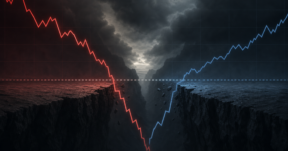 Two declining account equity paths compared against a horizontal drawdown threshold