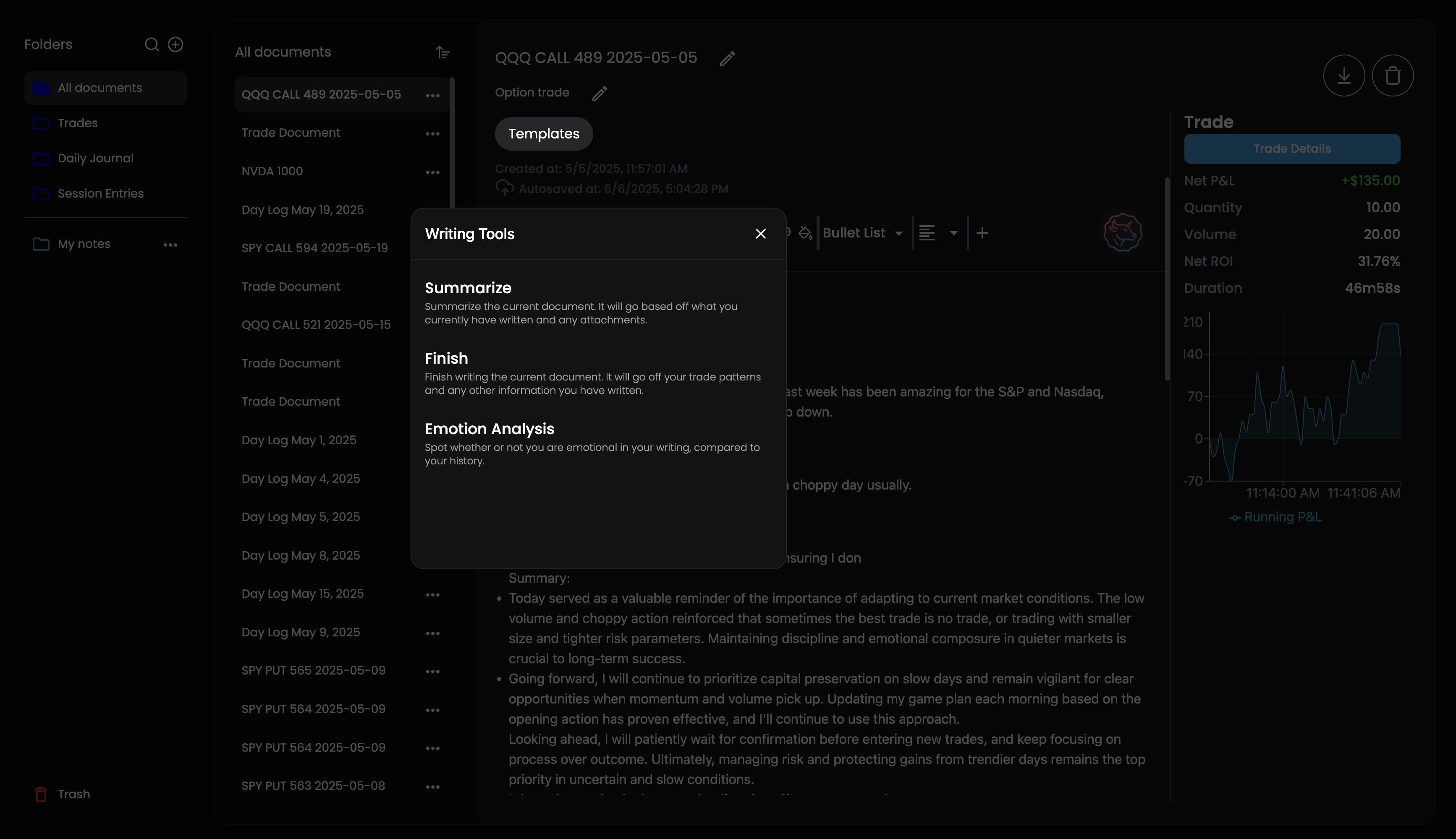 Trading Journal Analytics