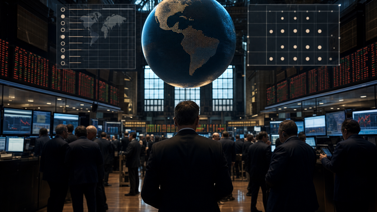 NYSE trading floor with news tickers and an economic calendar display during early September 2026.