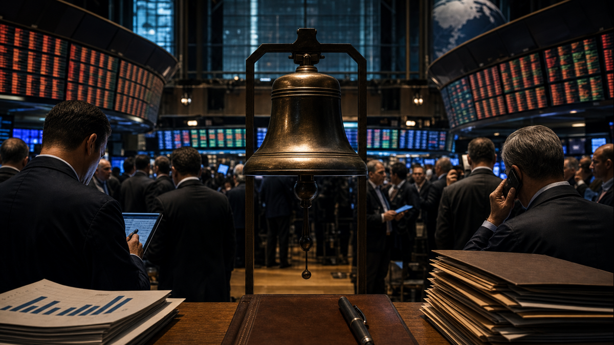 Traders on the floor of the New York Stock Exchange watch economic headlines on overhead monitors during a mid-September trading session.